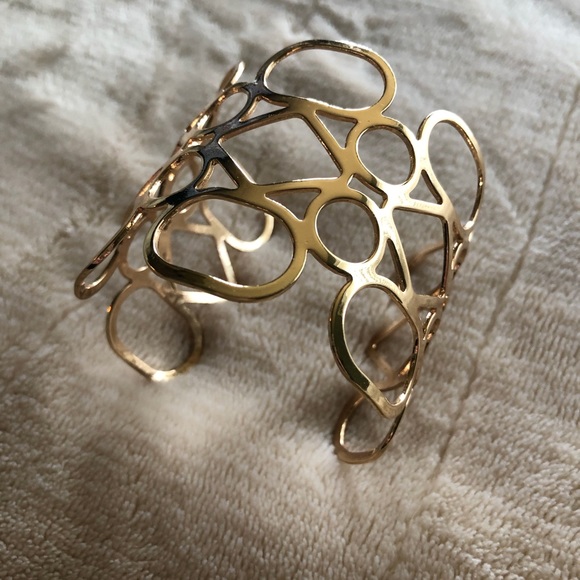 Jewelry - Gold geometric design cuff bracelet